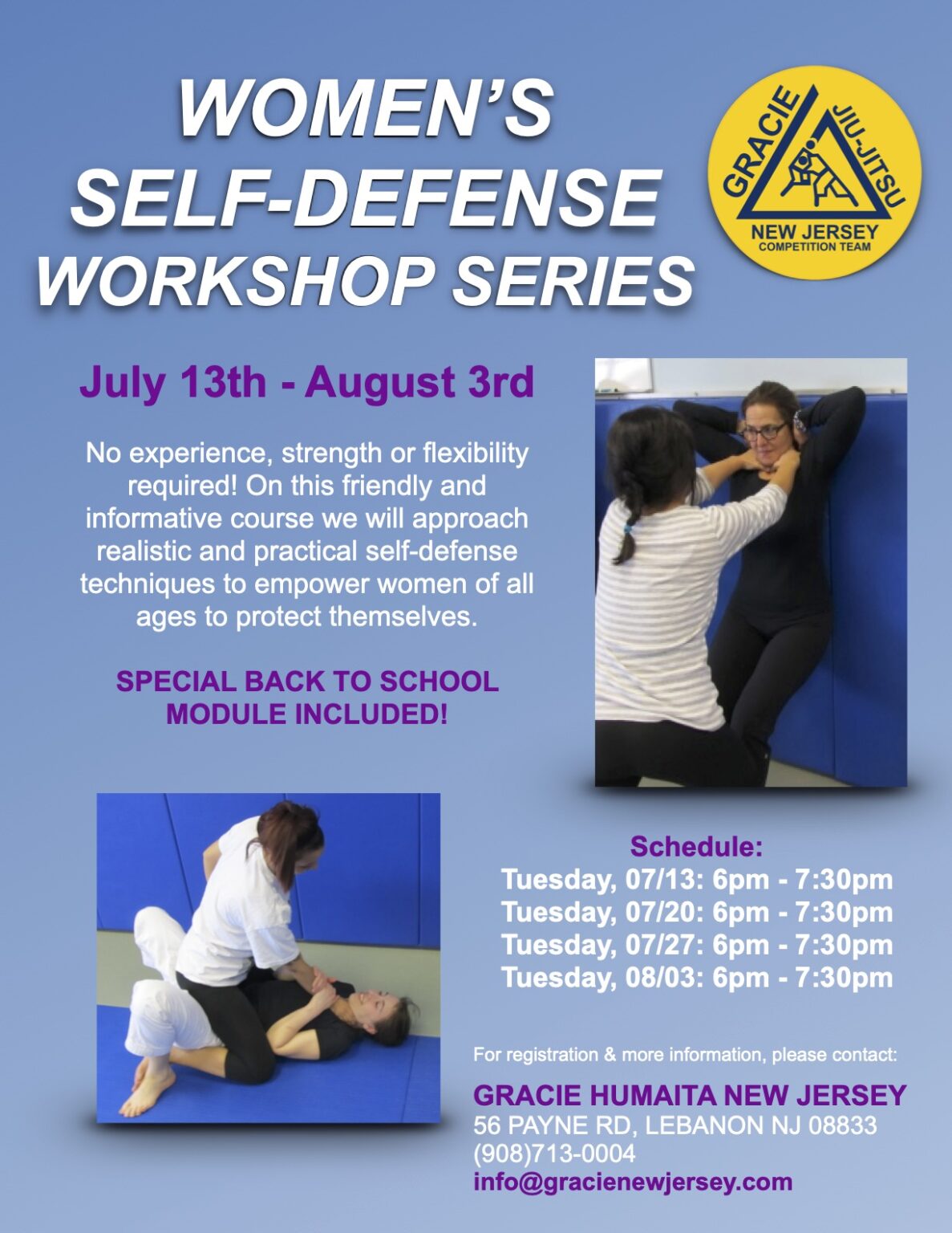 2021 Women's Self Defense Seminar Gracie New Jersey Jiu Jitsu Academy